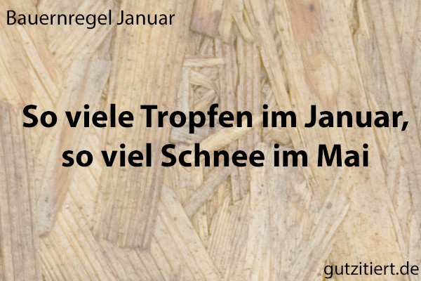 Bauernregel So viele Tropfen im Januar, so viel Schnee im Mai.