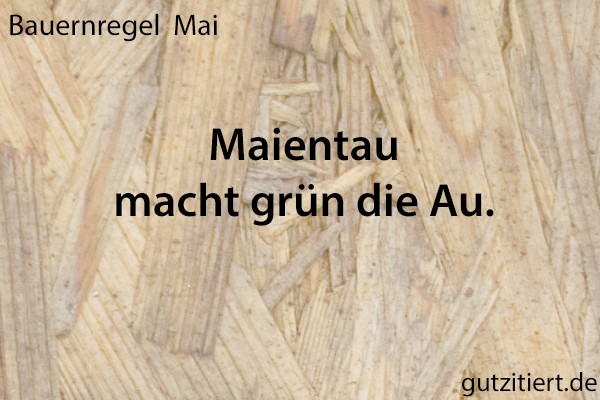 Bauernregel Maientau macht grün die Au.