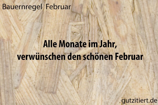 Bauernregel Alle Monate im Jahr, verwünschen den schönen Februar.
