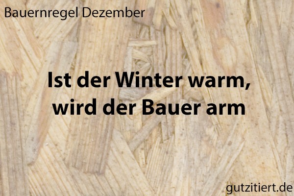 Bauernregel Ist der Winter warm, wird der Bauer arm.