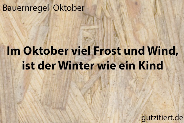 Bauernregel Im Oktober viel Frost und Wind, ist der Winter wie ein Kind.
